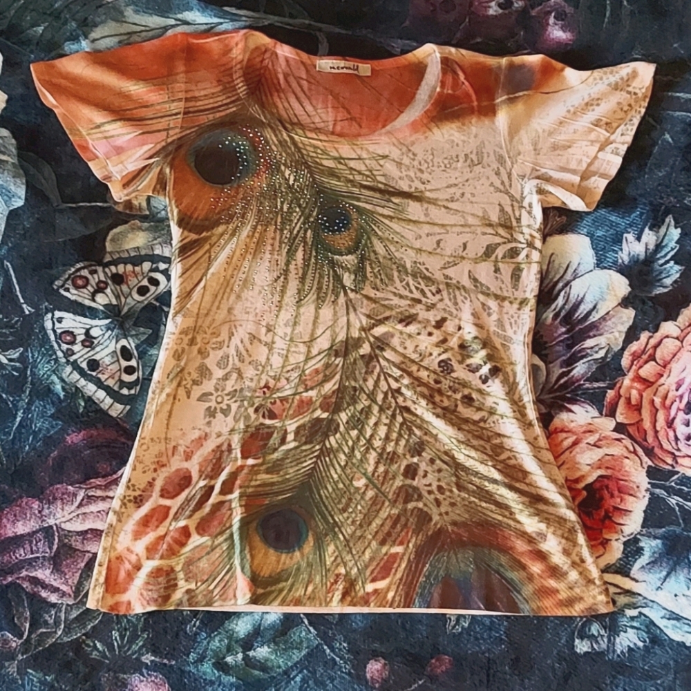 Vintage Y2K Studded All-over Print Top